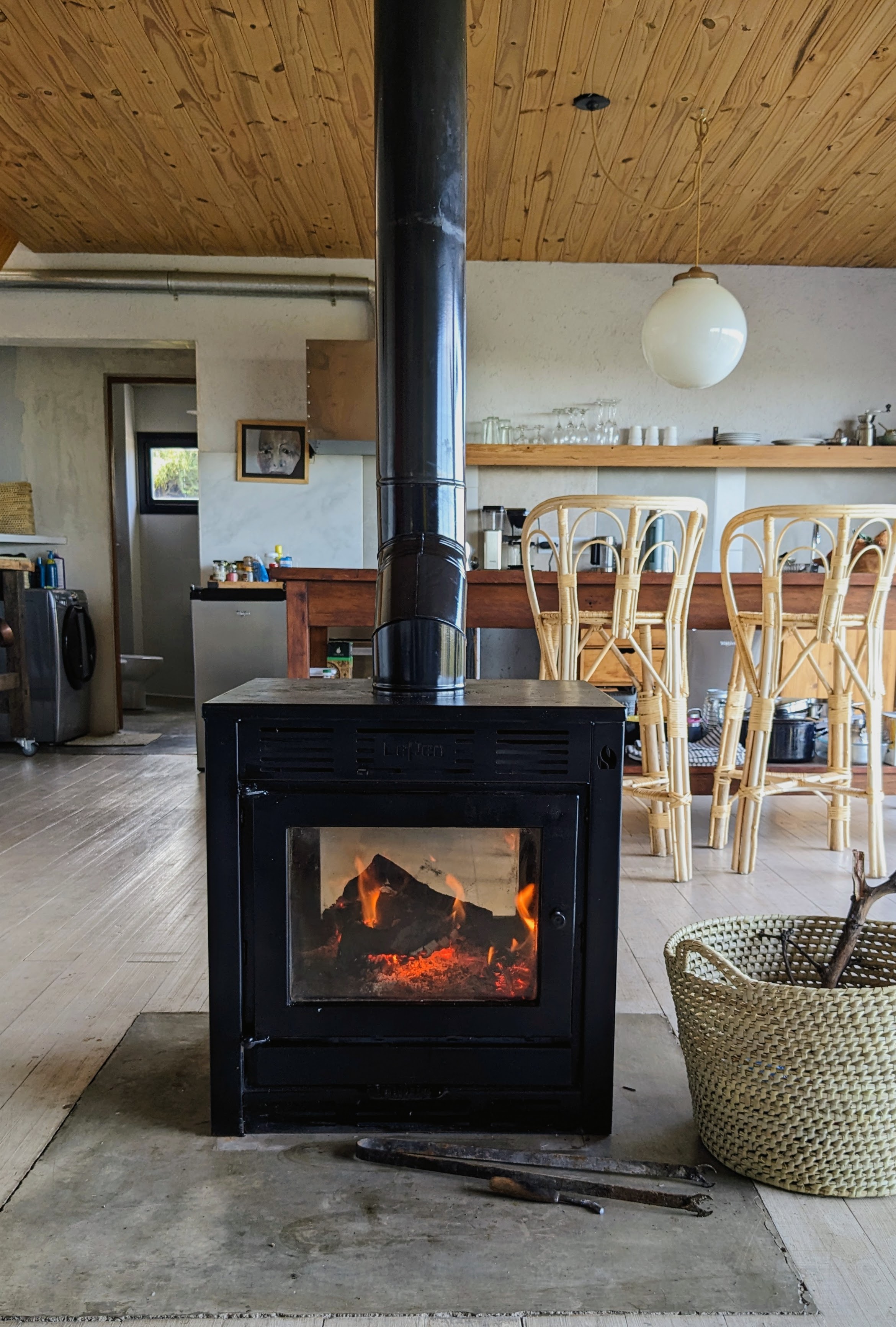 Wood stove interior